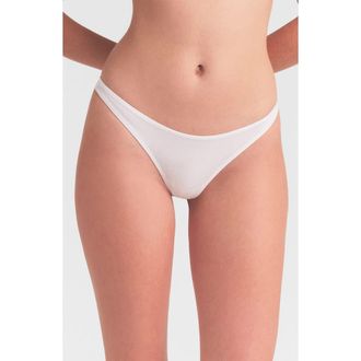 SKIMS Everyday Cotton Thong in Snow at Nordstrom, Size X-Large