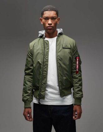 Alpha Industries MA-1 Heritage - Giacca bomber verde con cappuccio
