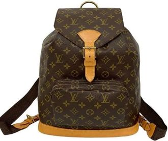 Louis Vuitton Pre-owned Backpacks, male, Brown, Size: ONE SIZE Pre-owned Montsouris Monogram Leather Backpack