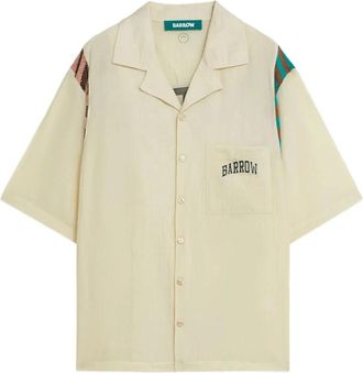 Barrow Viscose Shirt - Heren - Korte mouwen Overhemden - Beige - S - Overhemden