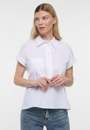 Eterna Hemdbluse ETERNA LOOSE FIT, Damen, Gr. 38, weiss (wei&szlig;), 70% Baumwolle, 30% Lyocell, Blusen Hemdbluse, EASY IRON (b&uuml;gelleicht)