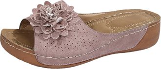 Generic Slip On Wide Fit Non slip Walking Slippers, Lightweight Anti Slip Walking Sandals, Comfortable Slip on Open Toe Beach Shoes, Wide Fit Peep Toe Shoes, 