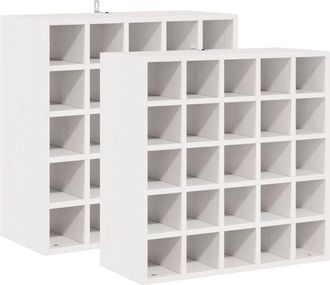 vidaXL Estante De Vino 2 Pcs 56 X 25 X 56 Cm Madera De Pino Macizo Vidaxl
