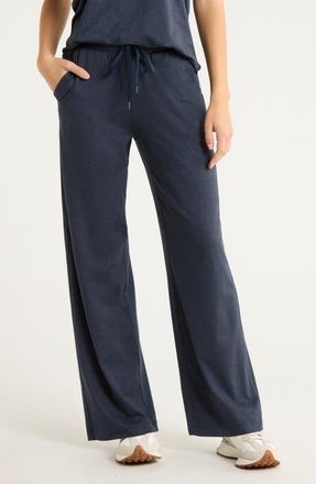 Zella Restore Soft Straight Leg Drawstring Pants in Navy Sapphire at Nordstrom, Size Medium