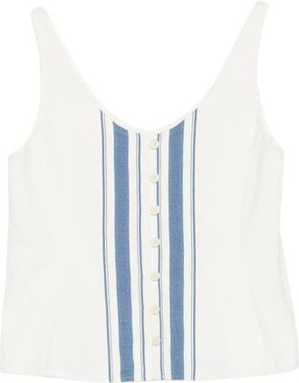 Low Classic Striped Button Top