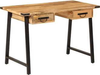 vidaXL Vidaxl - Escritorio Con Cajones Madera Mango Maciza Y Hierro 105x55x70cm