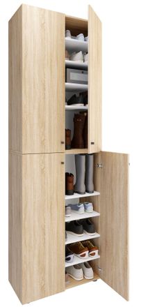 ebuy24 Ebuy24 - Vcm Xl Wood Gran Gabinete De Zapatos Estante De Zapatos Botas Grandes Muebles De Piso Lona 10 Compartimentos Puertas Rotativas (sonoma Oak)