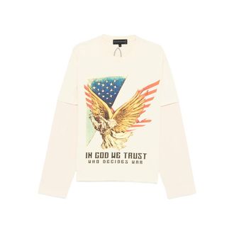 Who Decides War by Ev Bravado Eagle-graphic Long-sleeve Sweatshirt