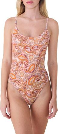 Andie Swim The Amalfi Long Torso One-Piece Swimsuit in Sunset Paisley at Nordstrom, Size 3X-Large