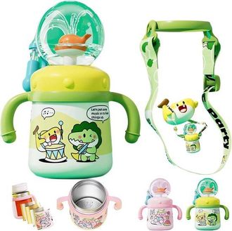 No Brand Botella T&eacute;rmica Kinder De 300 Ml - Dise&ntilde;o De Ballena - Antifugas - Doble Aislamiento - Amarillo Verdoso