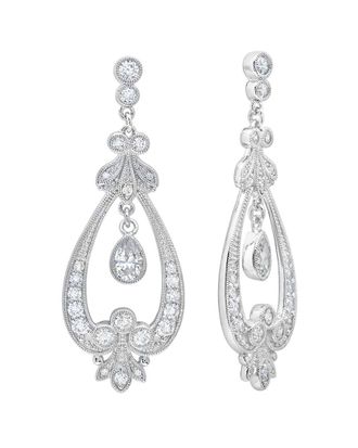 Crislu Silver CZ Earrings