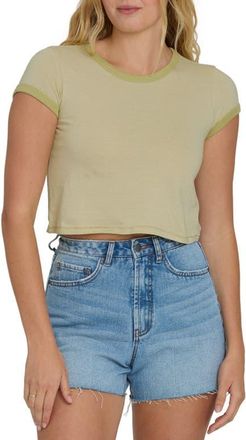 Billabong Daily Stripe Baby Tee in Cactus at Nordstrom, Size X-Small