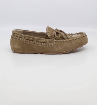 Free People Womens Misty Moccasin Loafer In Olive Suede
