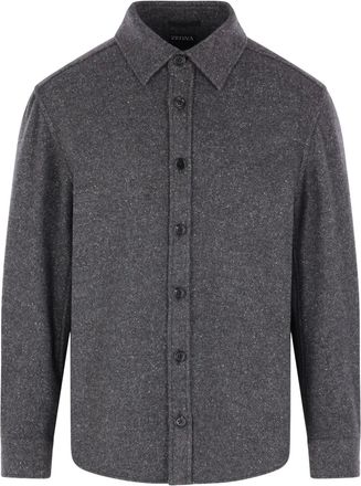 Ermenegildo Zegna Overhemd van kasjmierblend - Grijs