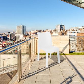 Dmora Dmora - Sillas De Jard&iacute;n Dmondin, Asiento De Jard&iacute;n, Silla Para Mesa De Comedor, Sill&oacute;n De Exterior Efecto Rat&aacute;n, 100% Made In Italy, 48x55h86 Cm, Bla