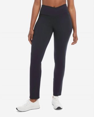 Danskin Womens Studio Cross Waist Flare Pants In Black Salt