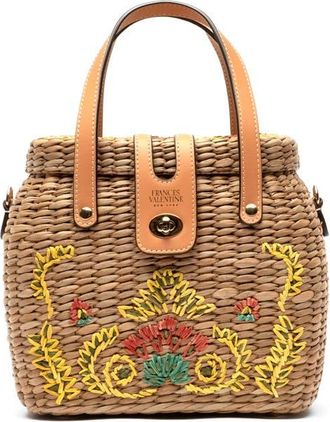 Frances Valentine Harriet Wicker Top Handle Bag in Natural/multi at Nordstrom