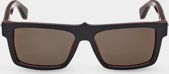 Christian Louboutin Men & apos;s Temple-Spike Acetate Rectangle Sunglasses