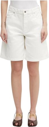Maison Kitsun&eacute; Denim Shorts - Dames - Korte broeken - Wit - Maat: W27 Denim