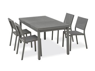 DCB Garden Conjunto de comedor de 4 plazas en aluminio