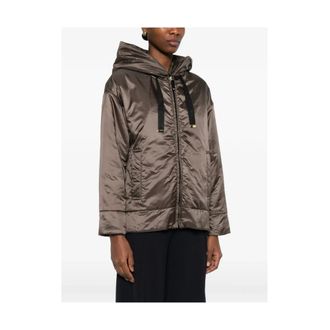 Max Mara Winter Jackets, female, Brown, Size: XS Daria Hooded Padded Jacket