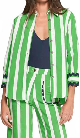 Vilagallo Striped Shirt In Green