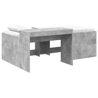 vidaXL Letto Alto Per Bambini Con Scrivania Grigio Cemento 75 X 190 Cm Vidaxl
