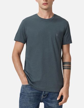 AllSaints Allsaints Mens ALL SAINTS Mens T Shirts Tonic Crew Neck Short Sleeve Rumskull Plain Casual Tops - Navy - Size: 42
