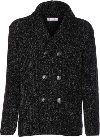 Brunello Cucinelli Black And Beige Cardigan
