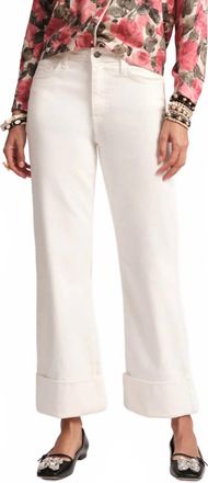 Frances Valentine Womens Smarty Cuffed Jean In White