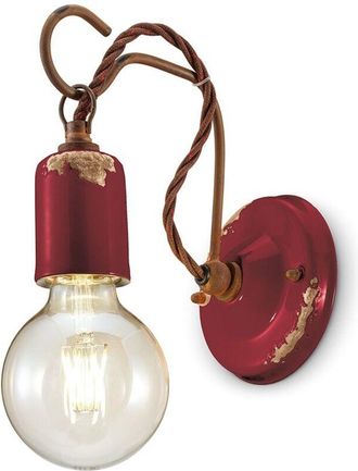 Ferroluce Applique Vintage Ceramica Bordeaux Con Filamento 1 Luce E27