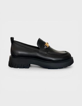 Versace Mens Medusa Logo Leather Loafer Black - Size: 10