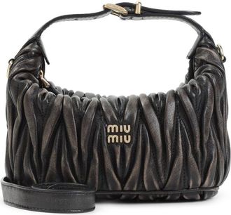 Miu Miu Dark Brown Logo Shoulder Bag