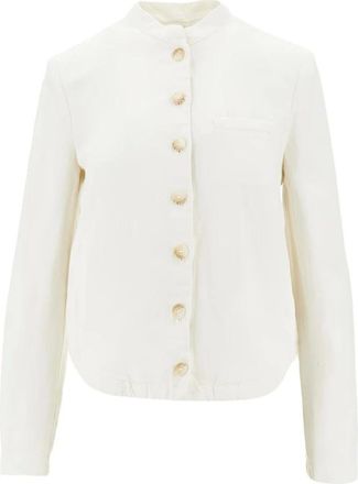 Emporio Armani Light Jackets, female, Beige, Size: XS Button-up Jacket