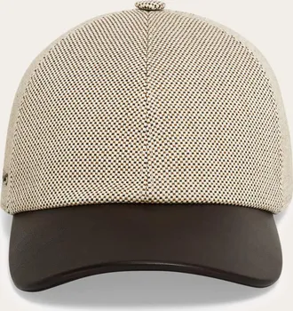 Ferragamo Men Baseball cap with leather peak Beige