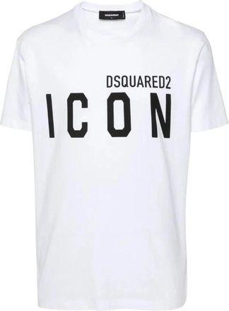 Dsquared2 Icon Logo Katoenen T-shirt - Heren - T-shirts - Wit - M - Katoen - Tops