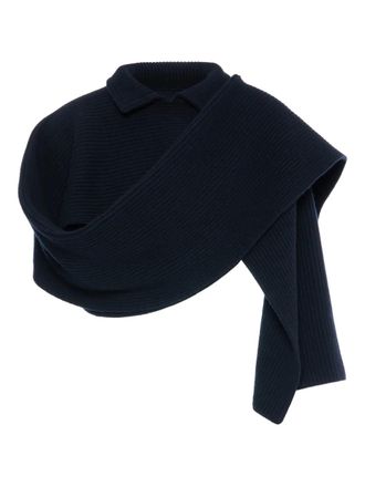 Maison Margiela collared ribbed scarf - Blue