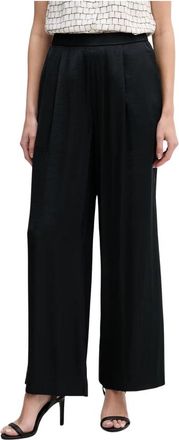 Oui Ppy 2-Spd 0W7 Wijde Broek - Dames - Wijde Broeken - Zwart - M - Broeken