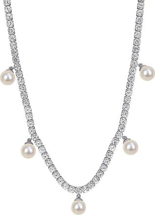 Rina Limor Silver 9.24 Ct. Tw. Lab-Grown Gemstone & 6-6.5Mm Pearl Necklace