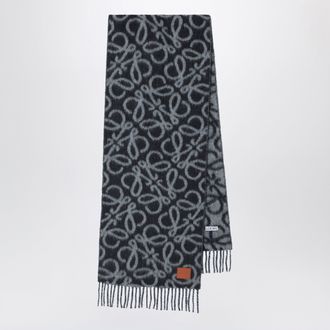 Loewe Black/grey scarf in alpaca and wool blend