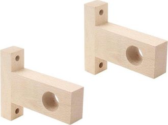 No Brand Soporte De Extremo De Barra De Cortina De Madera Sin Acabado, 30 Mm