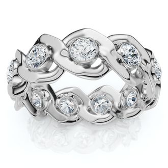 Pompeii3 Mens Grant Diamond Flat Cuban Ring 14k Gold Lab Grown