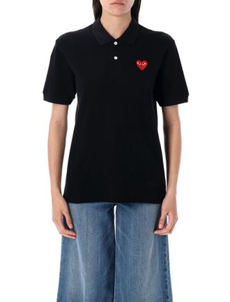 Comme Des Garçons Classic Polo Shirt With Red Heart Patch