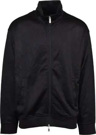 A|X Armani Exchange Black Embossed Hooded Hoodie
