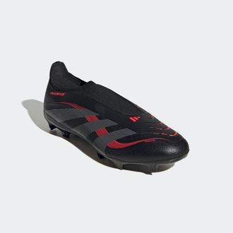 adidas Fussballschuh ADIDAS PERFORMANCE PREDATOR LEAGUE LACELESS FG/MG, Gr. 42,5, schwarz (core schwarz, grau four, lucid rot), Synthetik, Schuhe Fussballsch
