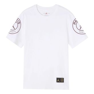 Nike Jordan Air Jordan Paris Saint-Germain Printing Logo Short Sleeve White CK9780-100
