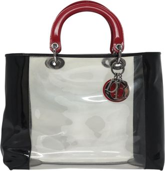 Dior Lady Dior Bag Transparent Pvc Handbag (Pre-Owned)