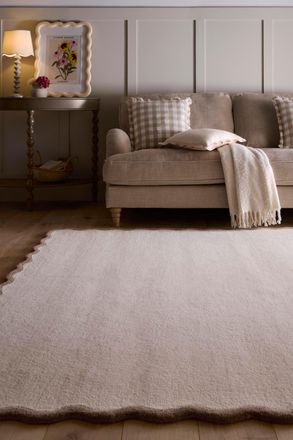 ORIGINS Scalloped Elsie Natural/Brown in Natural | Size: 120 cm x 170 cm
