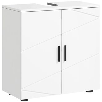Kleankin Bathroom Vanity Unit - Under Sink Cabinet with Shelf - White | TJ Hughes