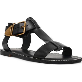 Steve Madden Brazinn Gladiator Sandal in Black Leat at Nordstrom Rack, Size 5.5